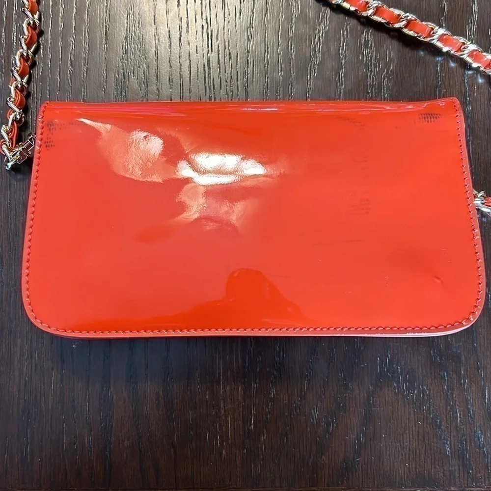Tory Burch Orange Patent Leather Adalyn Crossbody Bag
